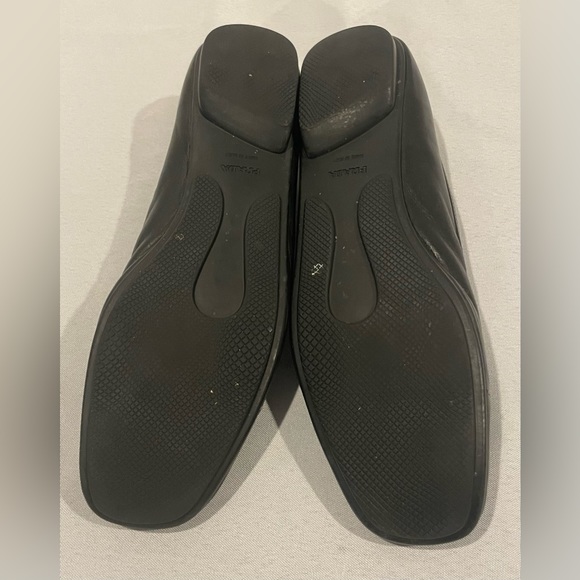 PRADA Authentic Black Leather Round Toe Ballet Flats Women’s 37 1/2 (7 1/2) - Picture 13 of 15